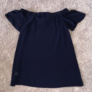 Navy Blue off the shoulder dress